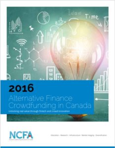 2016 Alternative Finance Crowdfunding in Canada report cover 233x300 - Canadian Alternative Finance Crowdfunding Market Grows 48% from 2013-2015 and is Predicted to Reach $190 million in 2016