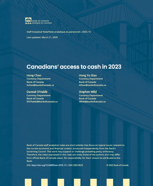 Bank of Canada staff research Canadians access to cash in 2023 - Current Innovation Ecosystem News:  FINTECH & FUNDING