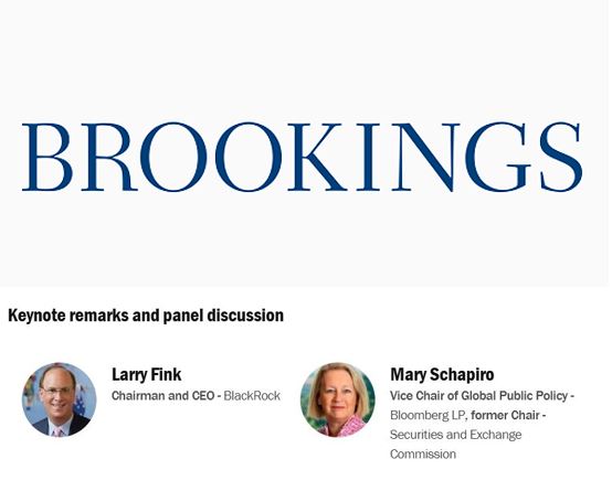 Brookings event Feb 2 speakers Larry Fink and Mary Shapiro - All Events