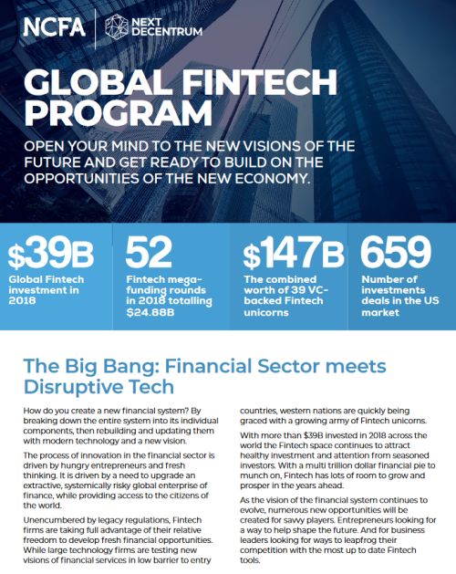 global fintech program2 - NCFA Marketplace - Conferences, Education and Services